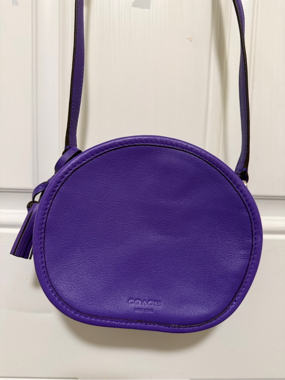 Coach Purple Round Leather Crossbody